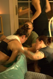 It is precisely in this moment that the photographer captured me touching my baby's head, but keeping it a  secret from everyone.  